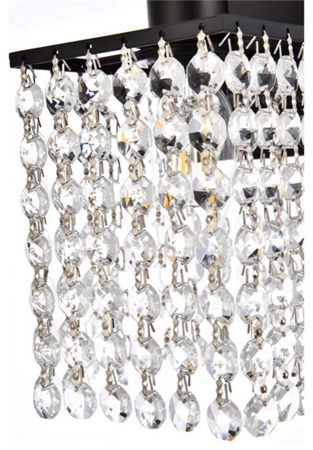 Living District Phineas 1-Light Metal Bath Sconce in Black and Clear