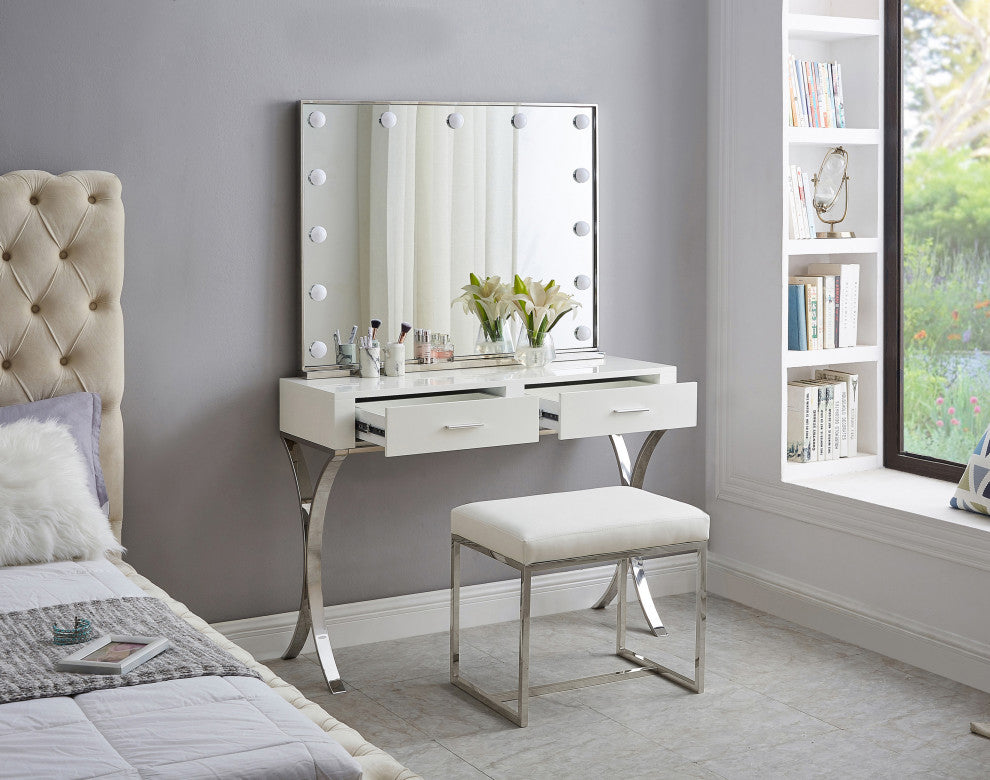 Hollywood Mirror, Chrome Stainless Steel Frame