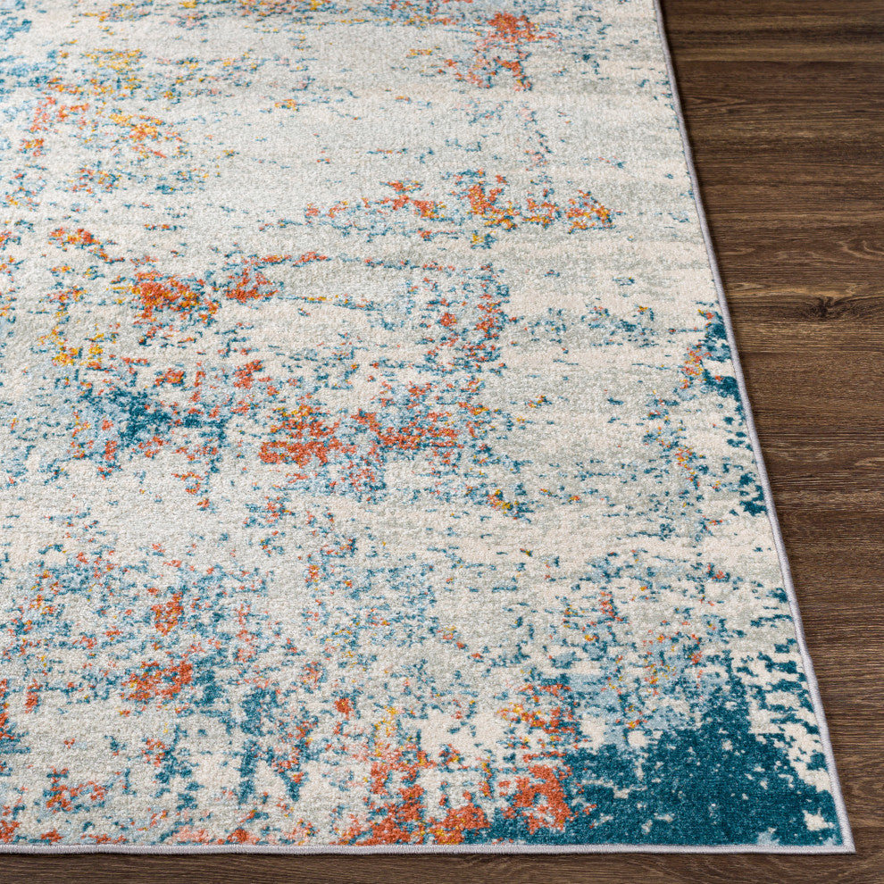 Sunderland SUN-2335 Modern Blue/Rust 7'10"x10'3" Area Rug