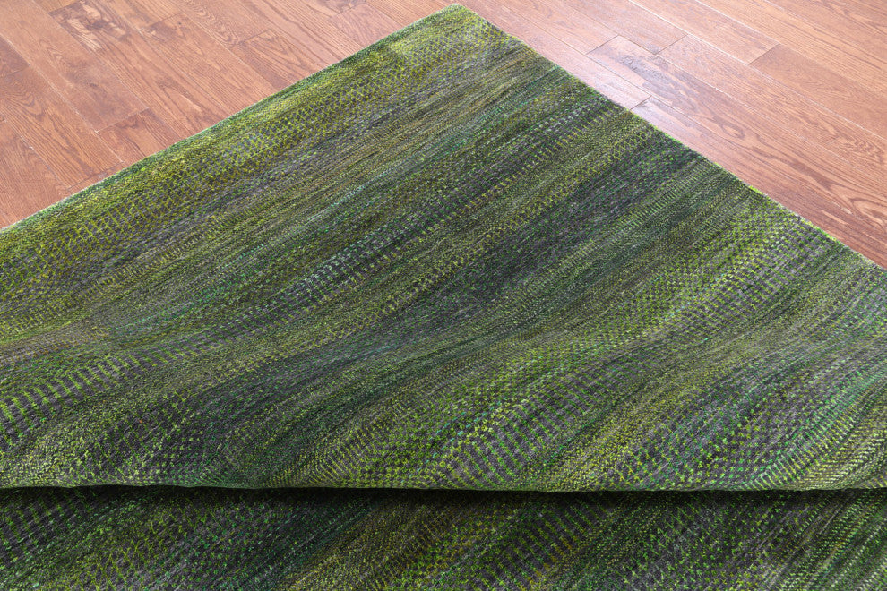 7' 10" X 9' 10" Super Savannah Gabbeh Hand Knotted Wool & Silk Rug - Q13061