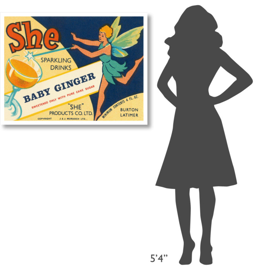 "Baby Ginger" Digital Paper Print by Vintage Booze Labels, 38"x29"