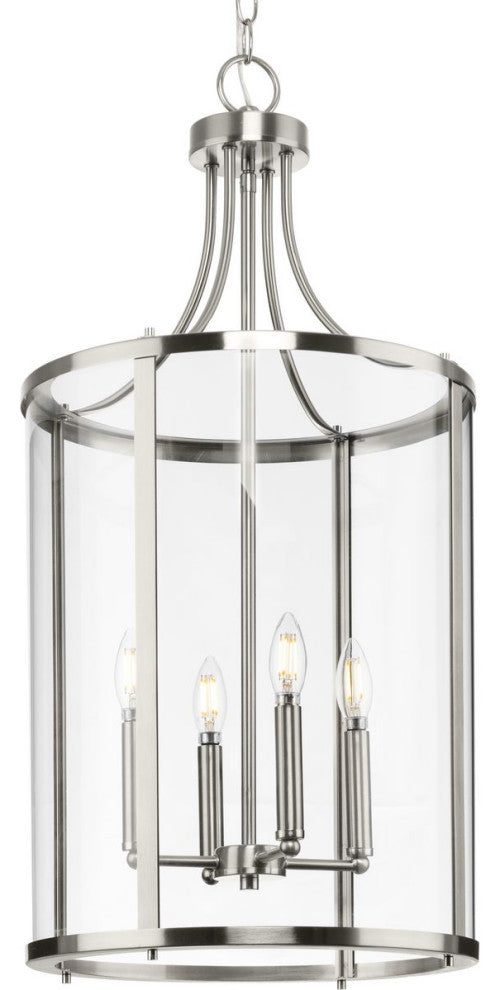 Gilliam Collection Four-Light Brushed Nickel New Traditional Hall Foyer Pendant