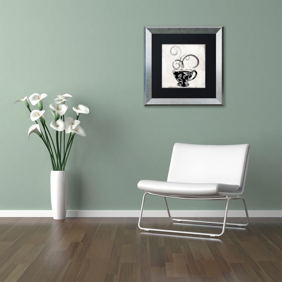 Color Bakery 'Silver Brewed 2' Matted Framed Art, Silver Frame, Black Mat, 11x11