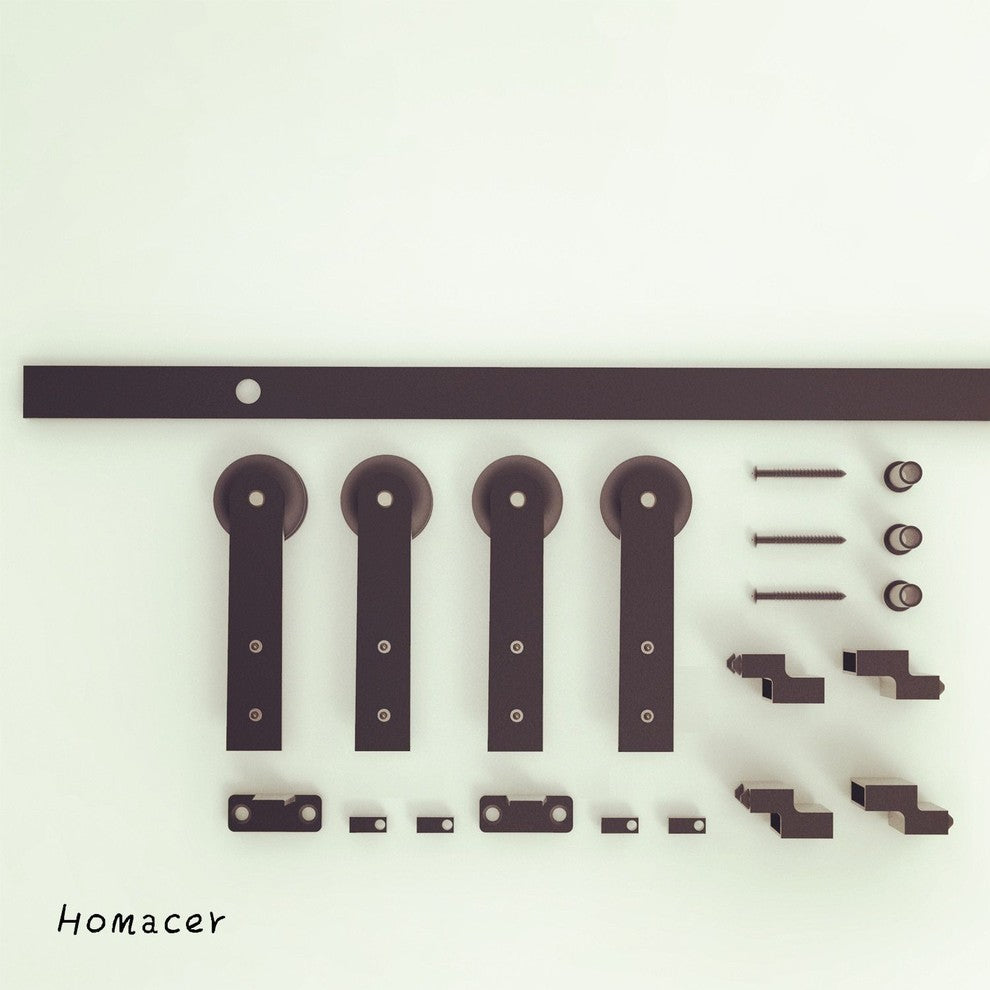 Mini Sliding Barn Door Hardware Kit, Straight Design, 48", Double