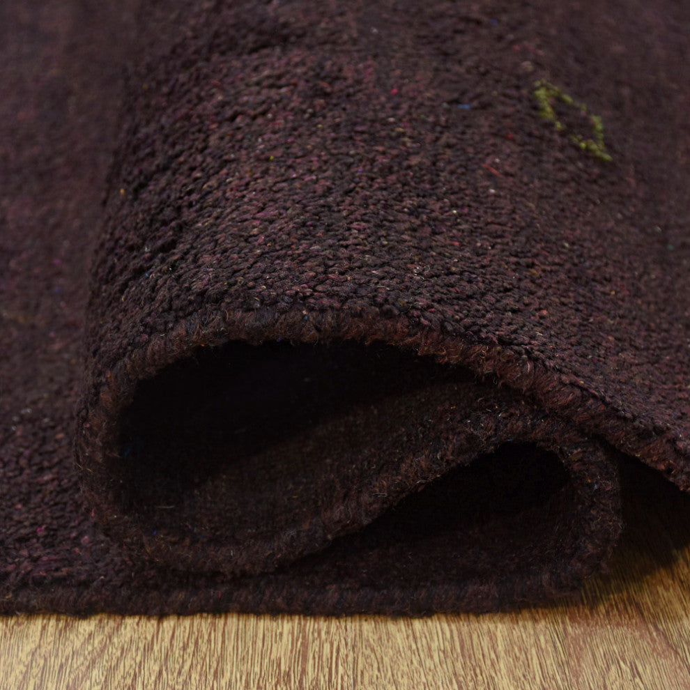 Hand Knotted Loom Silk Mix Area Rug Contemporary Brown