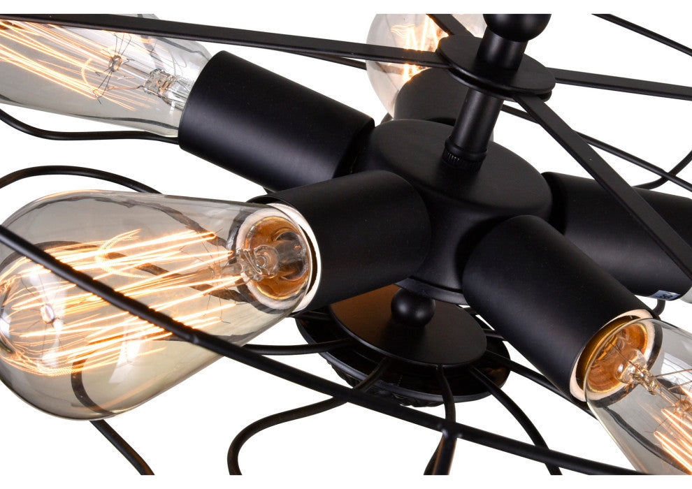 Pamela 5 Light Flush Mount With Black Finish