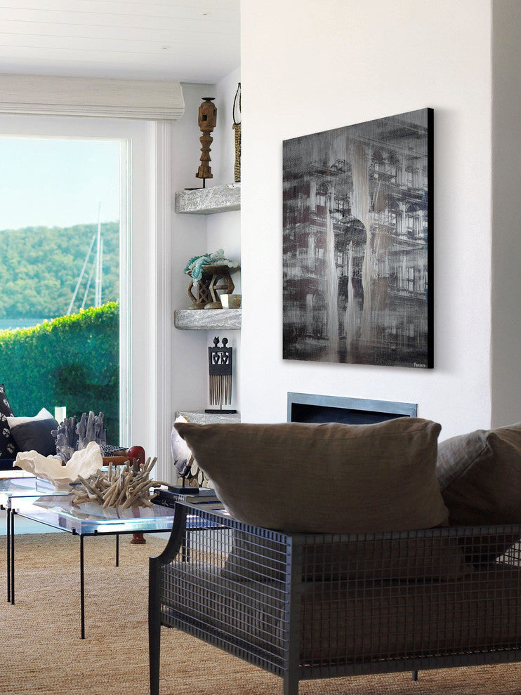 "Arches and Columns" Painting Print on Brushed Aluminum, 40"x60"