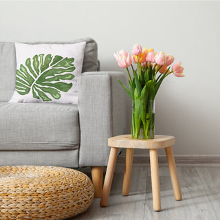 Big Leaf Decorative Throw Pillow, Green, 18"x18"