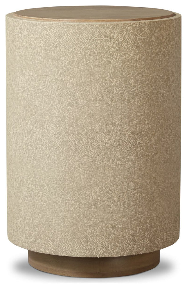 Crosby Side Table-Light Cream Shagreen