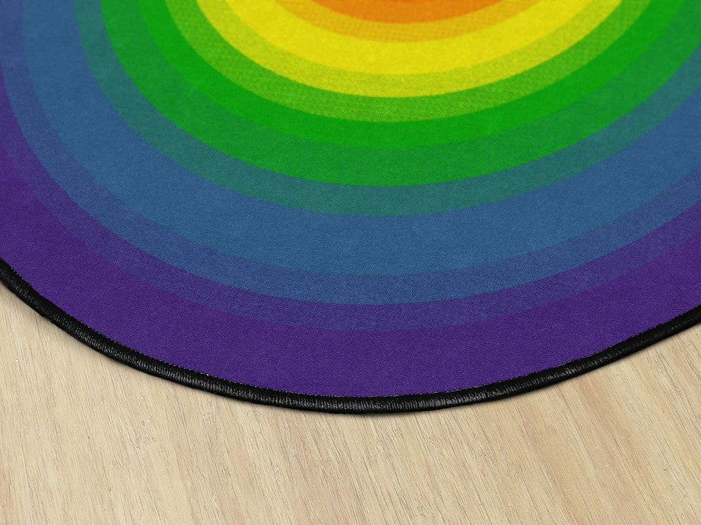 Flagship Carpets VA416-26A 6' Quarter Circle Rainbow Educational Rug