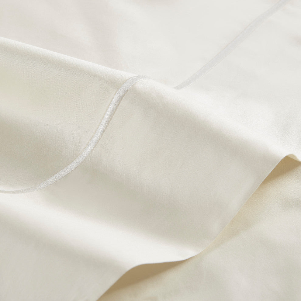 Croscill Sateen Weave 500TC 100% Egyptian Cotton Sheet Set, Ivory, King