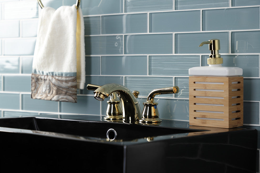 Kingston Brass KB952RXL Mini-Widespread Bathroom Faucet, Pop-Up Drain