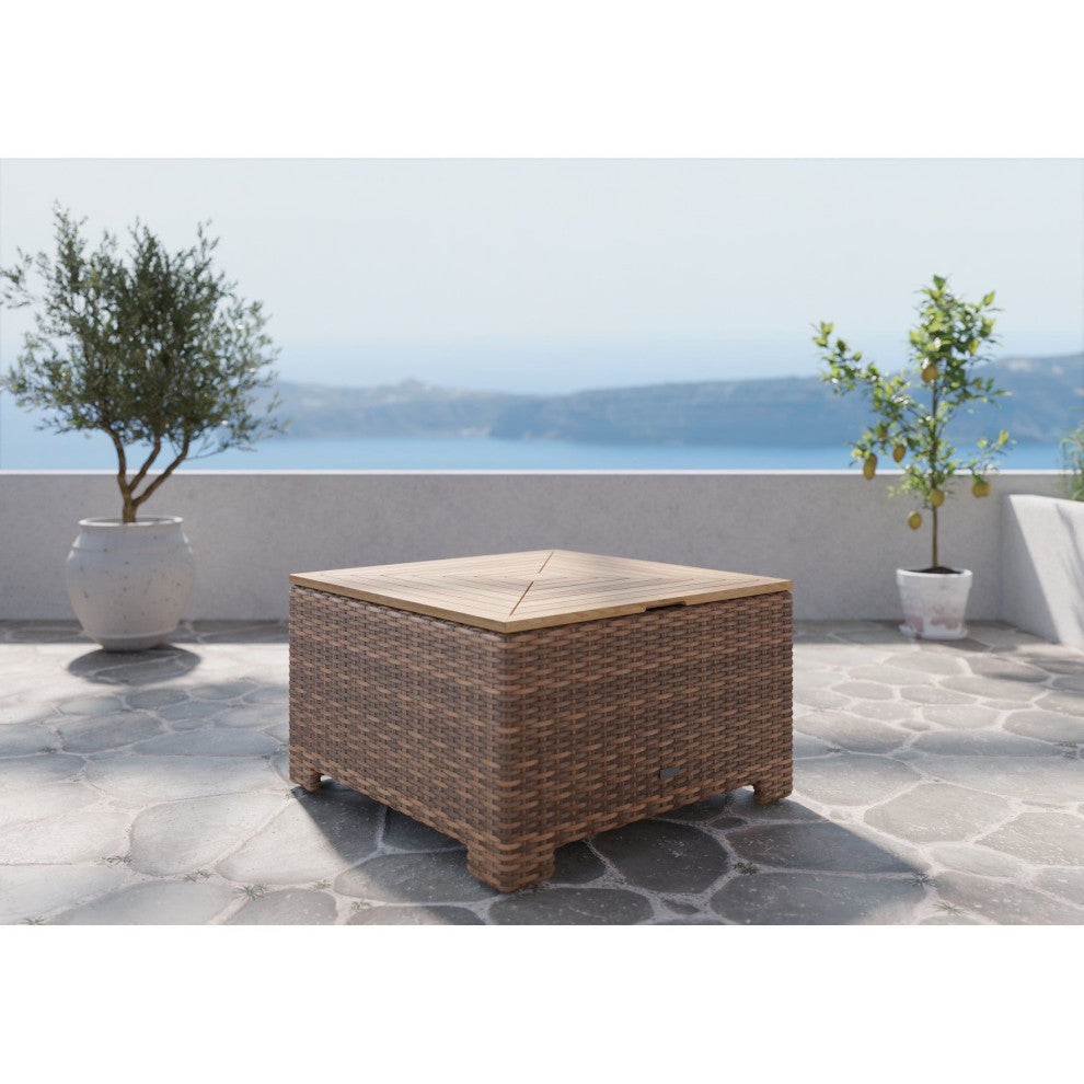 Nico 36" Square Chat Table/Corner, Natural Teak