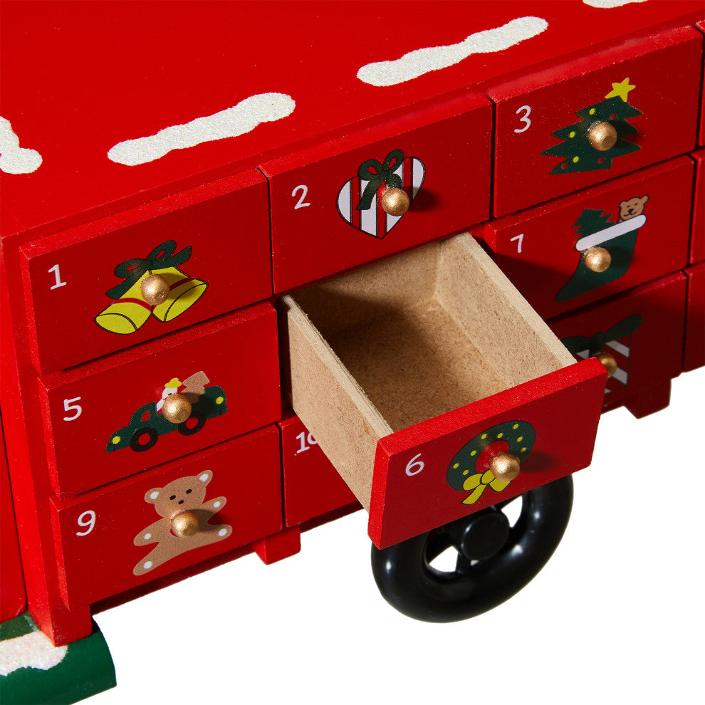 14.5"L Wooden Christmas Truck Countdown