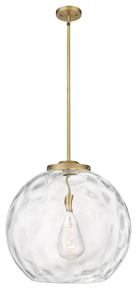 Athens Water Glass Pendant, Brushed Brass, Clear Water Glass, Clear Water Glass