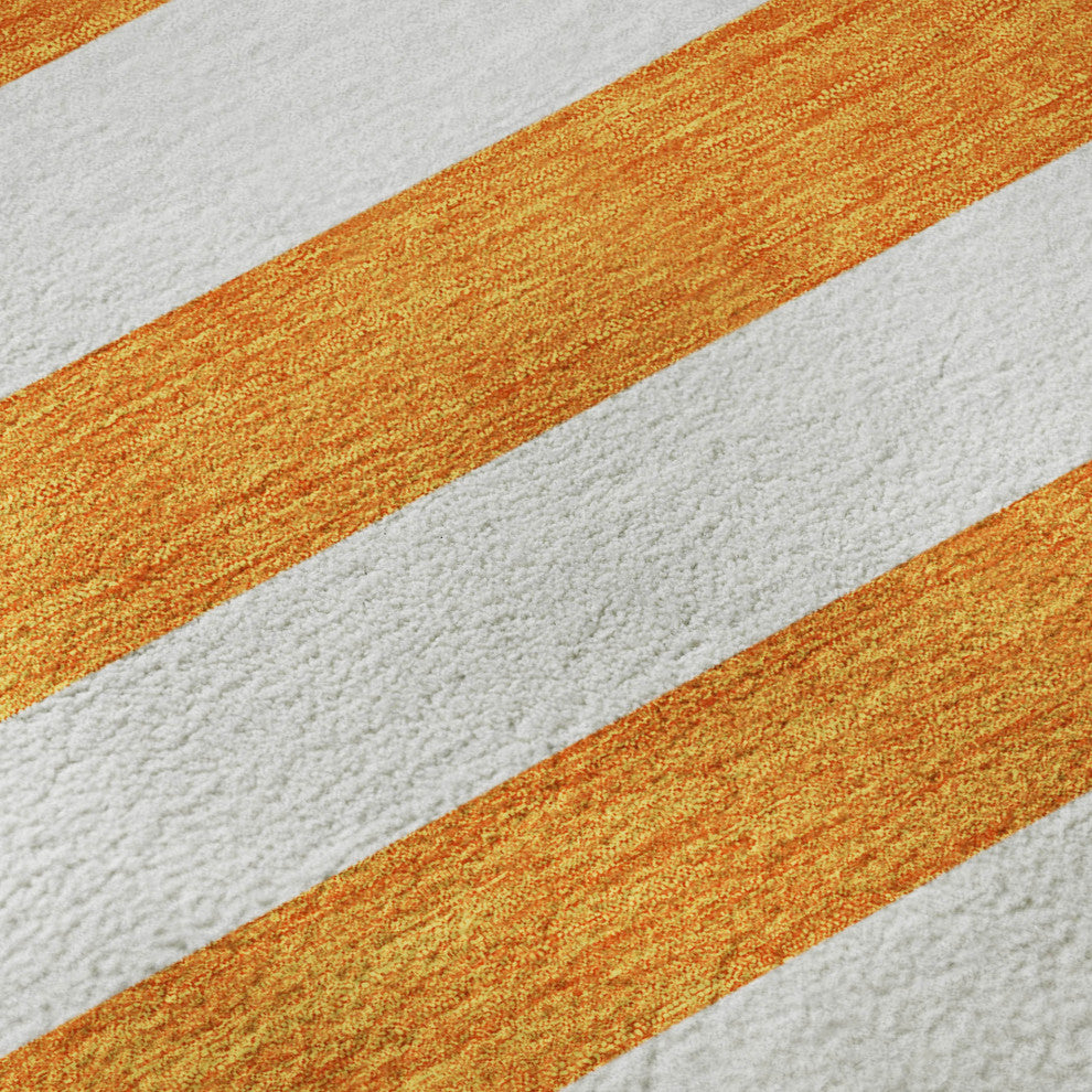 Premium Machine Washable Mayfield AMF528 Orange 8' x 10' Rug