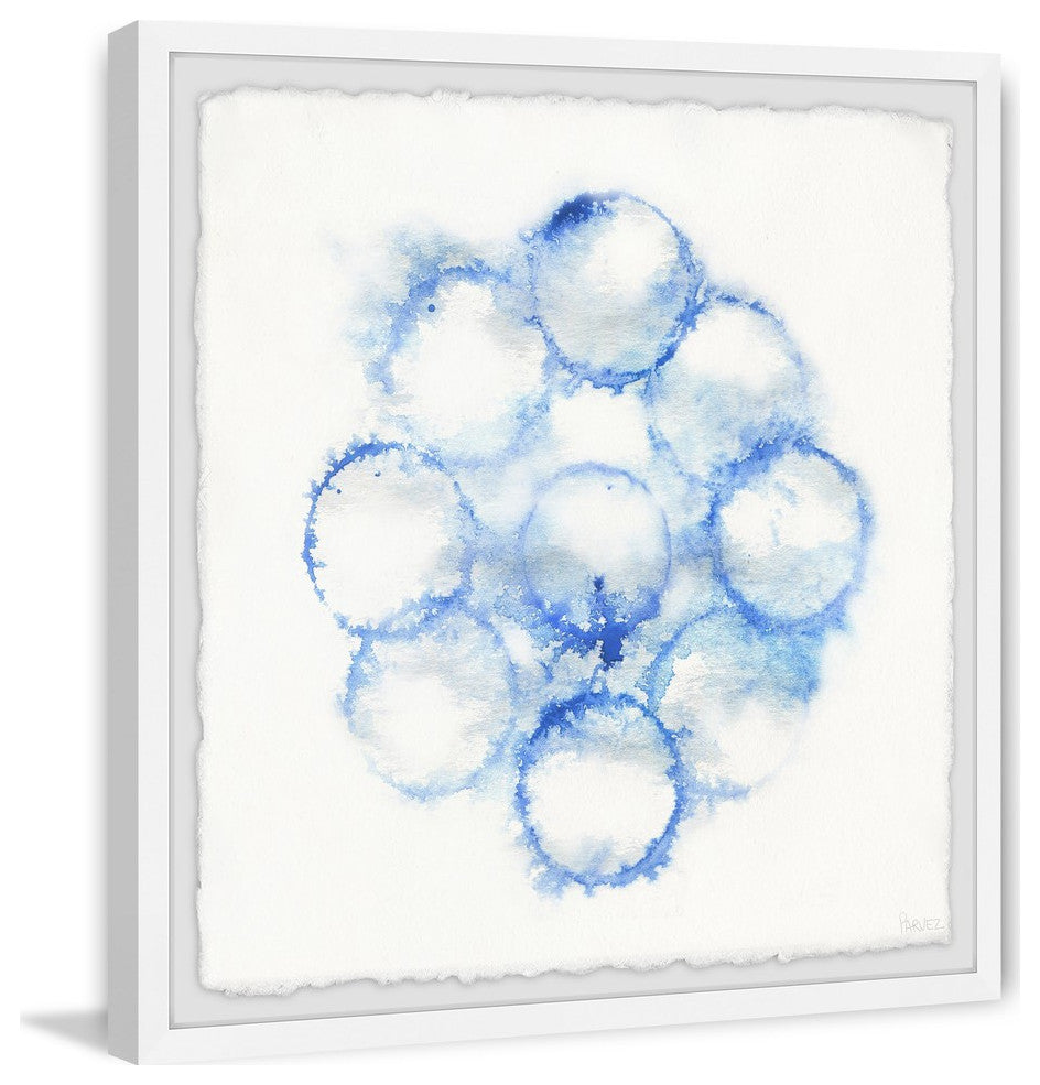 "Blue Fire Rings" Framed Painting Print, 12"x12"