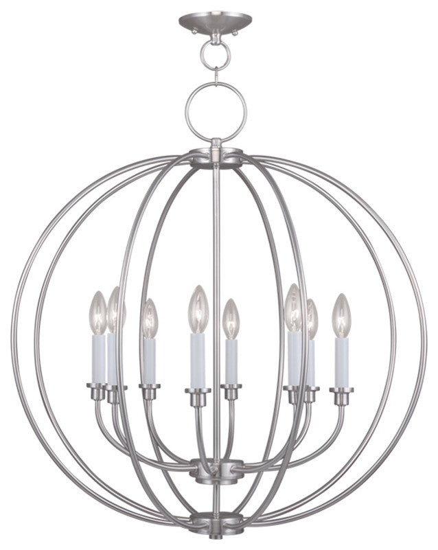 Milania Chandelier, Brushed Nickel