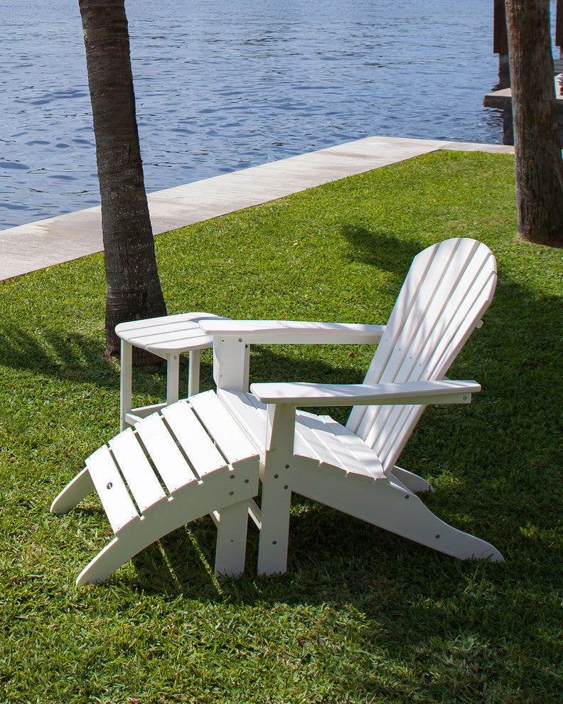 Polywood South Beach Adirondack 3-Piece Set, Tangerine