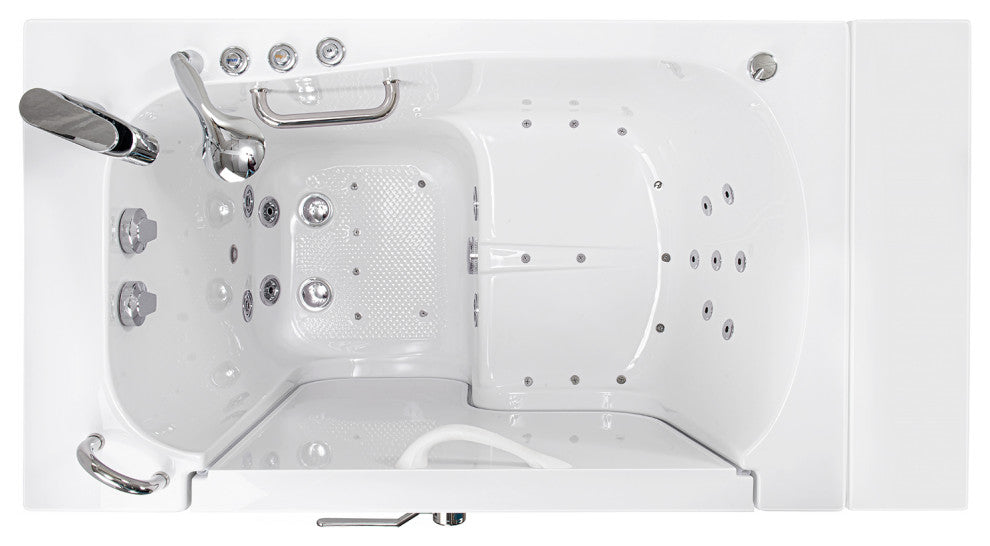 Ella Wheelchair Transfer 32"x52" Walk-In Bathtub,Outswing Door,Faucet,Dual Drain