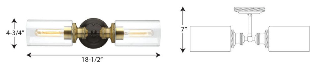 Archives 2-Light Bath, Antique Bronze