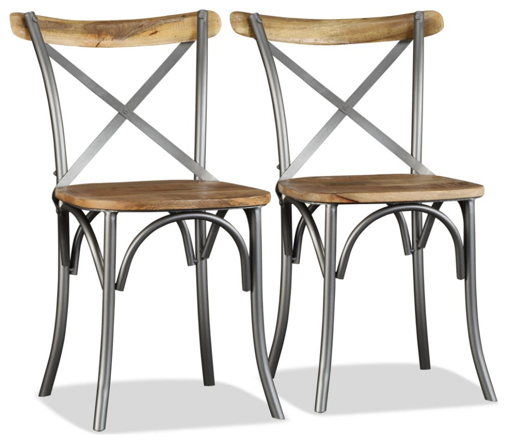 vidaXL Dining Chairs 2 pcs Solid Mango Wood