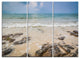"Rocks on Typical Tropical Beach" Beach Metal Wall Art, 3 Panels, 36"x28"