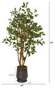 4.5' Ficus Artificial Tree, Ribbed Metal Planter