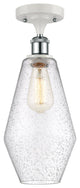 Innovations 516-1C-WPC-G654-7 1-Light Semi-Flush Mount, White/Polished Chrome