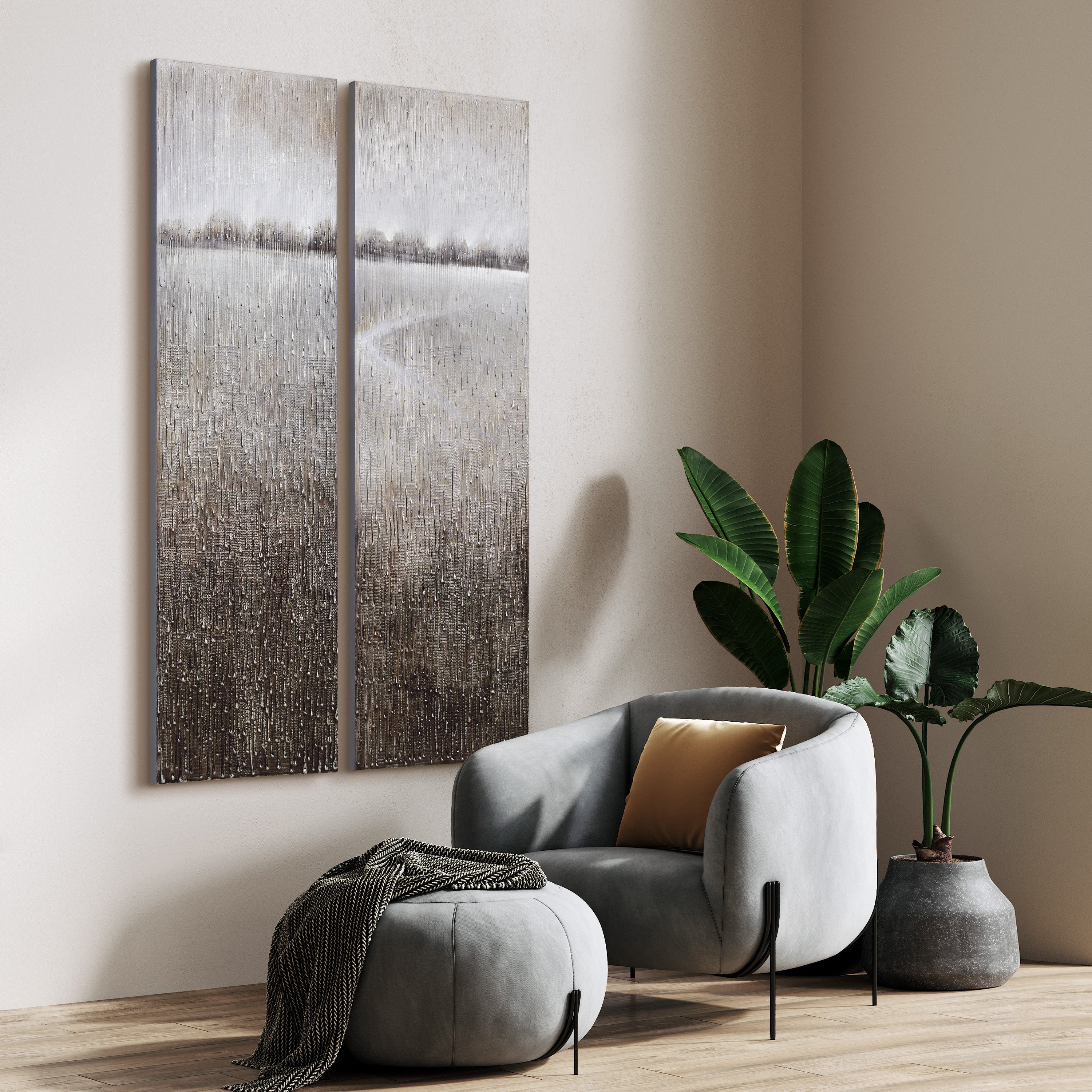 Listlessness Textured Metallic Hand Painted Wall Art by Martin Edwards