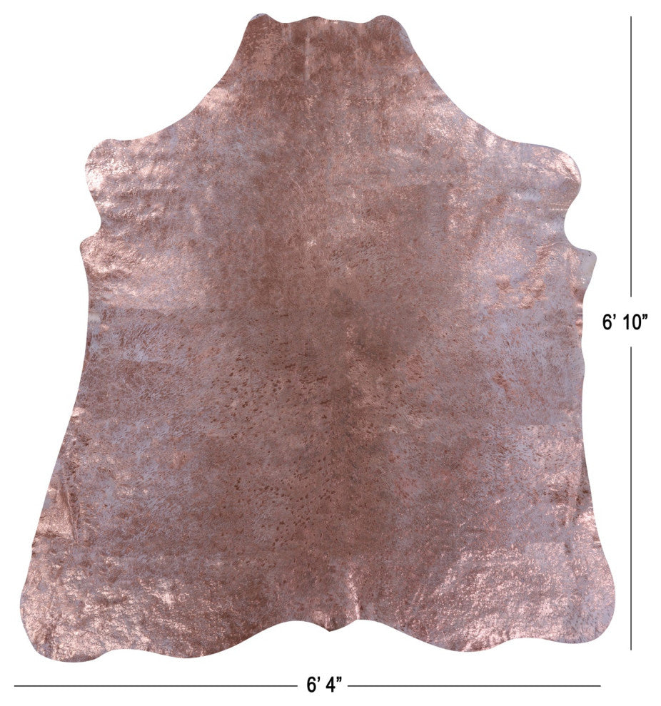 Bronze Metallic Cowhide Rug 6' 10" X 6' 4" C2094
