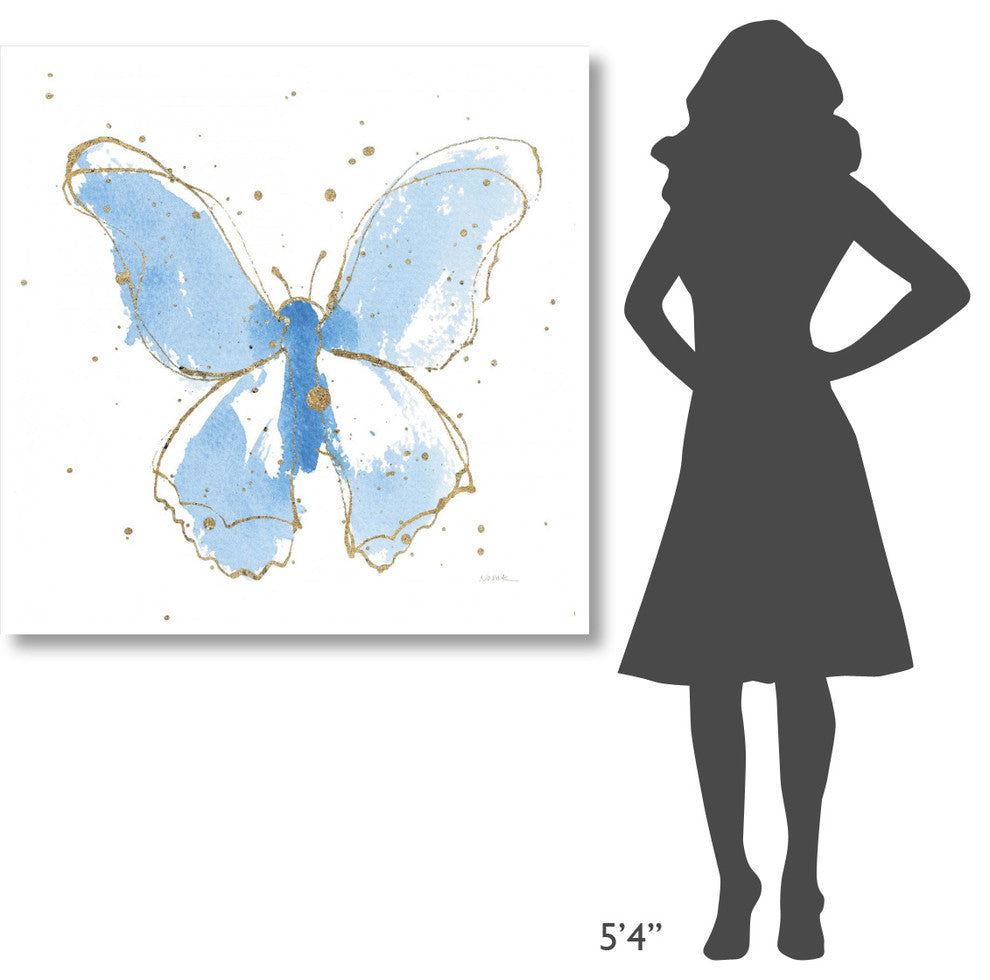 "Gilded Butterflies II" Digital Paper Print by Shirley Novak, 42"x42"