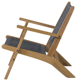 Vega Natural Stain Outdoor Chair in Gray Cording