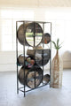 Kalalou Cbb1070 Iron And Glass Circles Shelving Unit