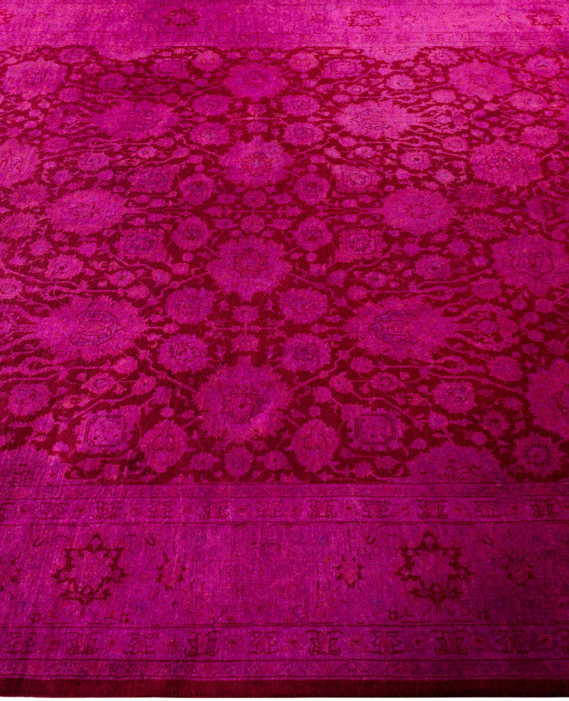 Overdyed One-of-a-Kind Hand-Knotted Area Rug Purple, 6' 1" x 14' 1"