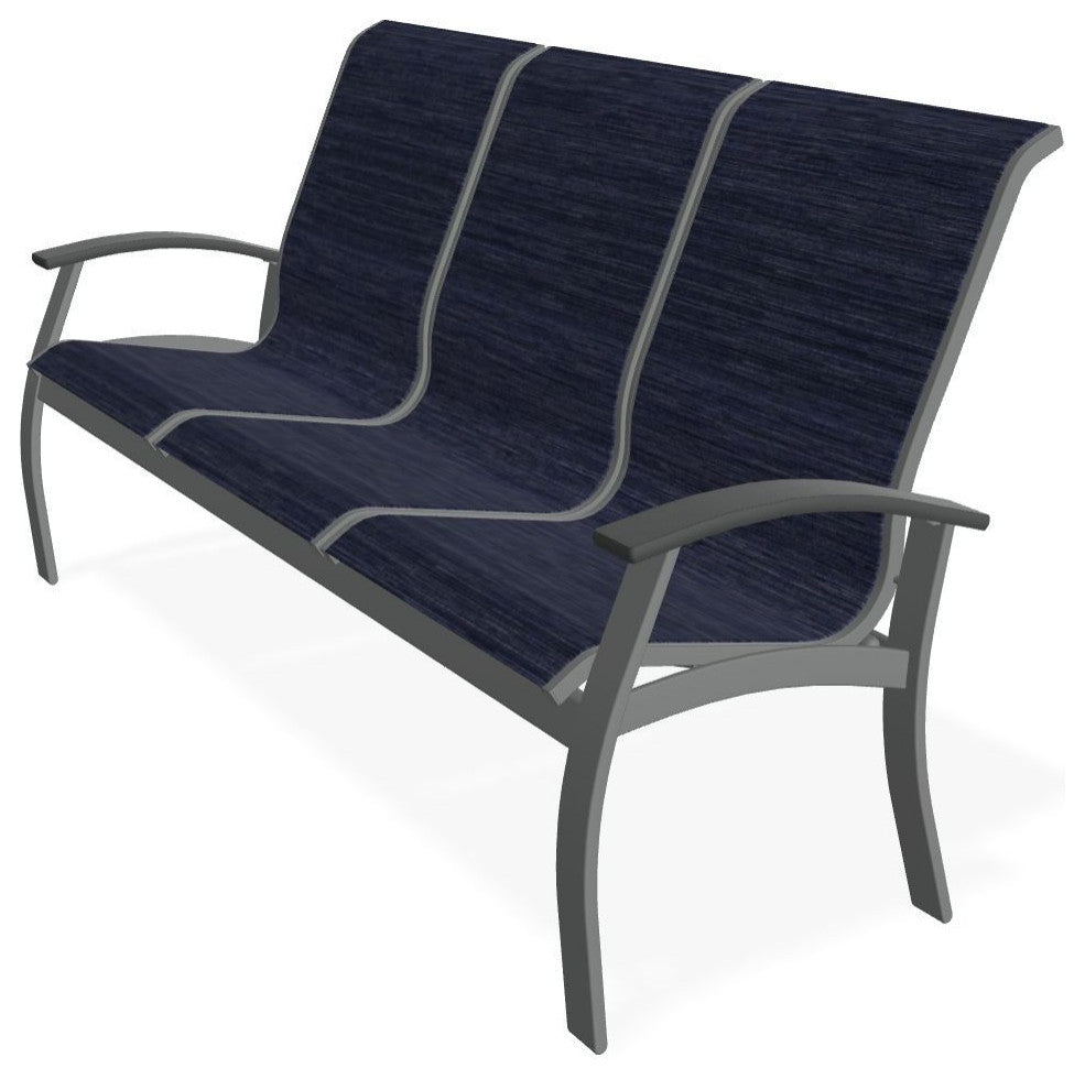 Belle Isle Sling 3-Seat Outdoor Sofa, Collect Indigo/Graphite