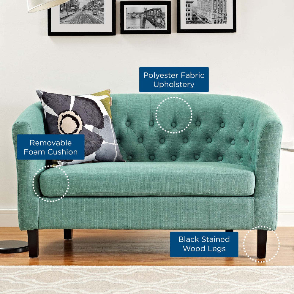 Prospect Upholstered Fabric Loveseat, Laguna