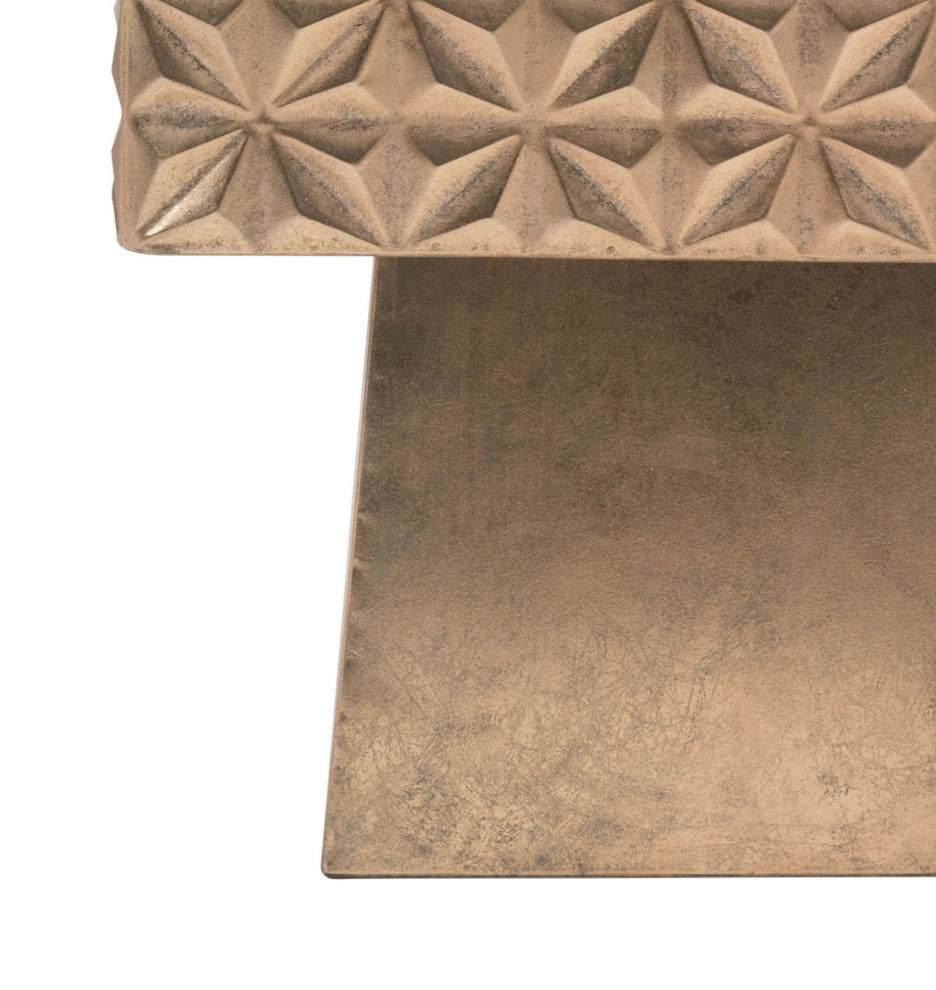 Sofa Side Table, Square, Glass, Steel Metal, Gold, Lounge Lobby Hospitality
