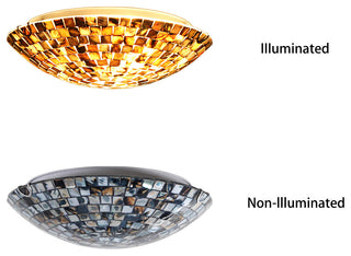 Chloe Lighting Crown Mosaic-Style 2-Light Ceiling-Flush Fixture 12" Wide