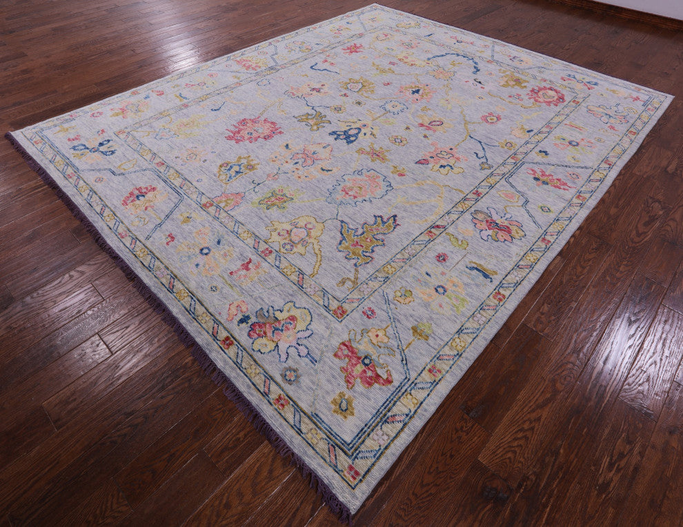 9' 4" X 11' 5" Turkish Oushak Hand Knotted Wool Rug - Q14812