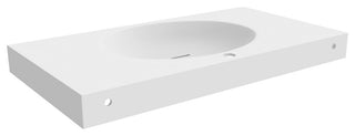 CastelloUSA Darleen Solid Surface Wall Mount Bathroom Sink, White, 36"