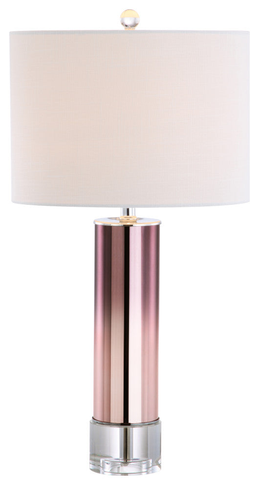 Edward Glass and Crystal LED Table Lamp, 27"