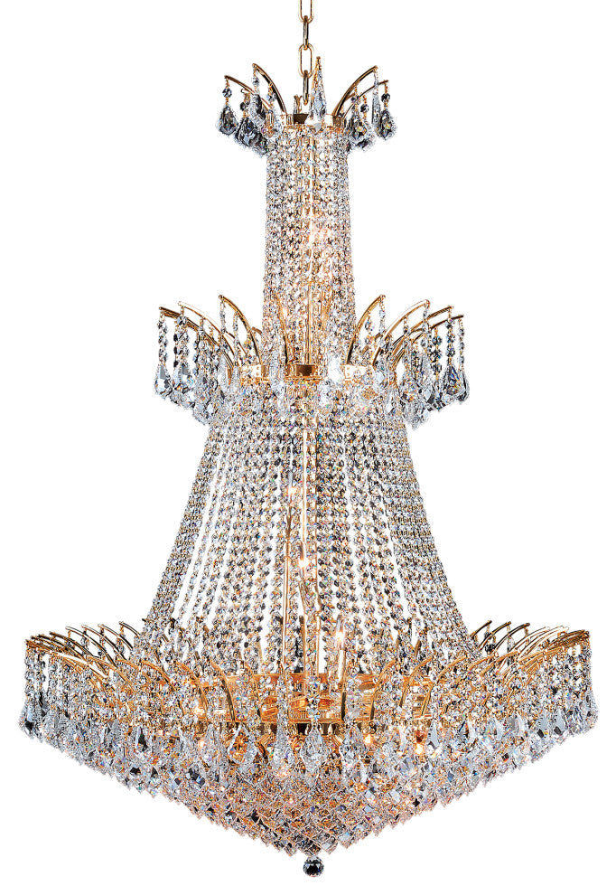 Artistry Lighting Victoria Pandluque Crystal Chandelier, Gold, 32"x43"