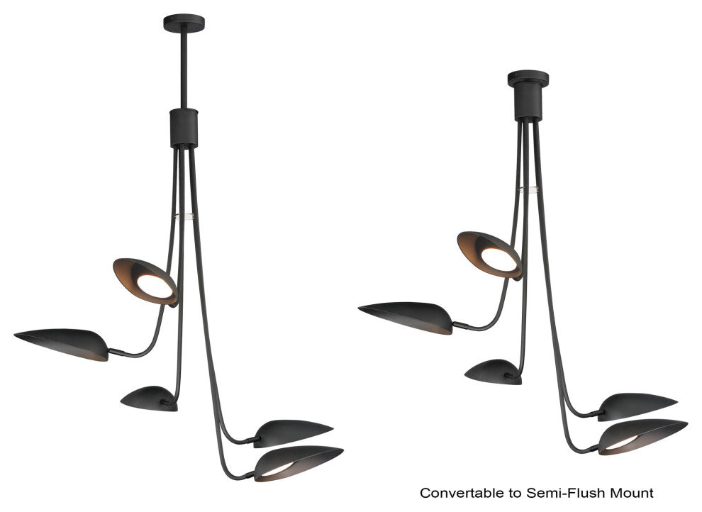 ET2 E24095 Marsh 43"W LED Abstract Chandelier - Black