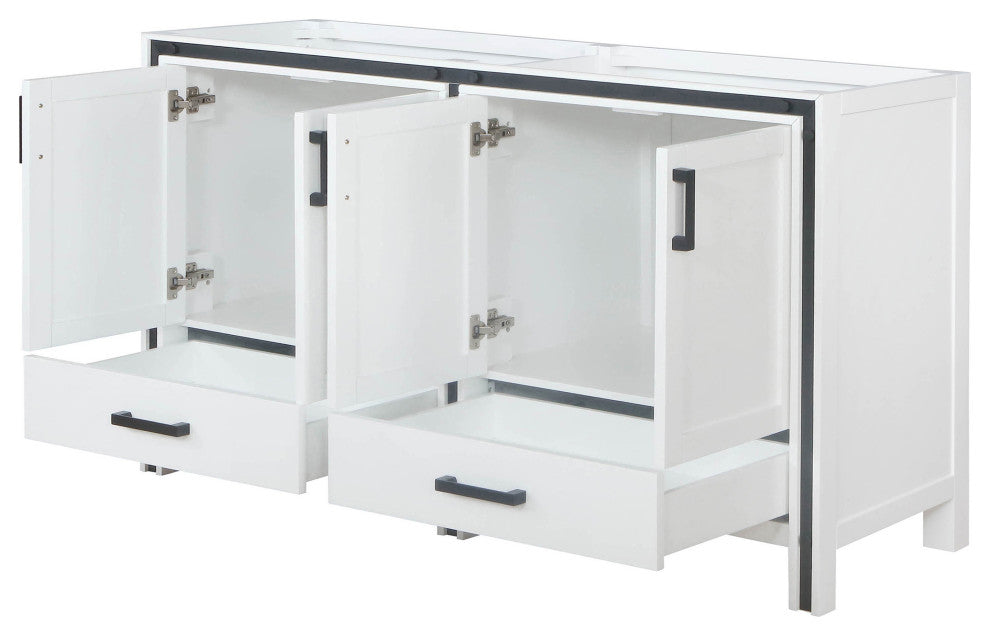 Ziva Transitional White 60" Vanity Cabinet Only