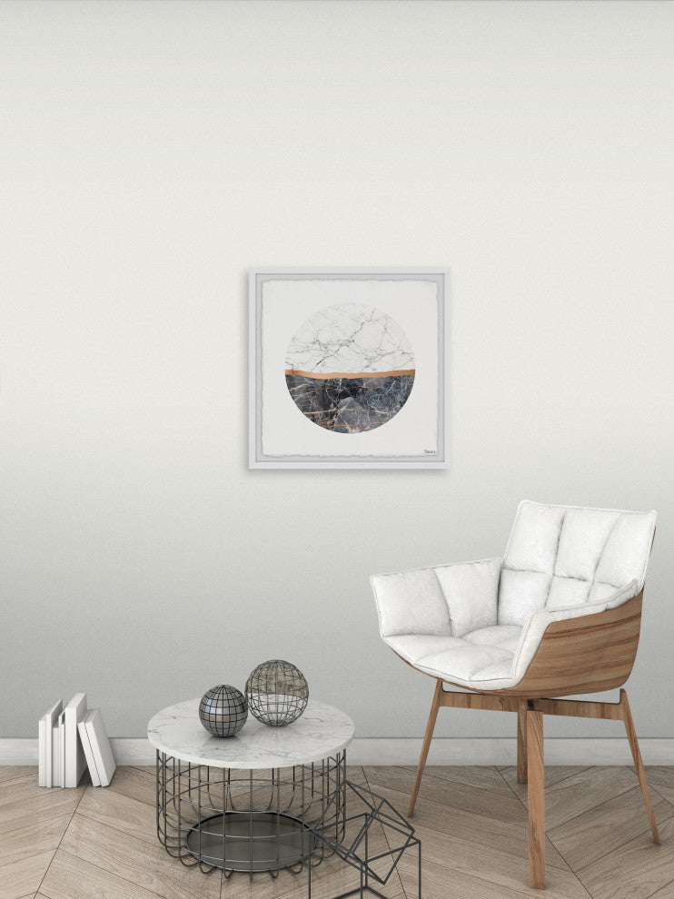 "Half Circle Marble" Framed Painting Print, 32"x32"