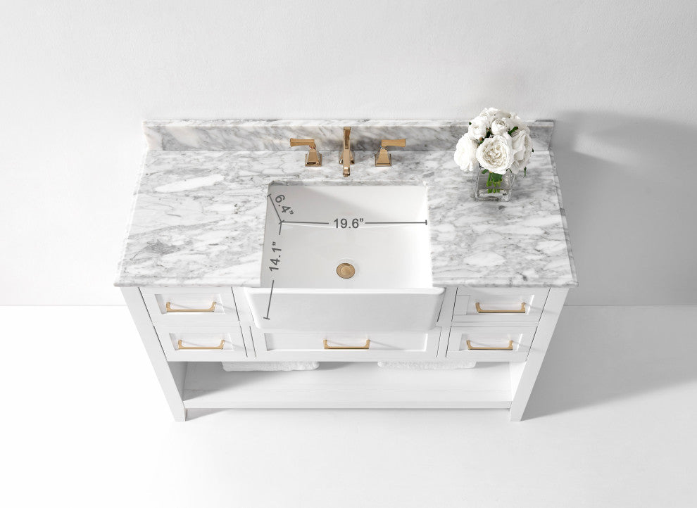 Hayley Bathroom Vanity Set, White, 48"