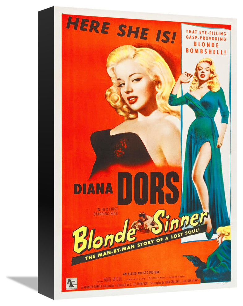 "Blonde Sinner" Stretched Canvas Giclee by Hollywood Photo Archive, 11x16"
