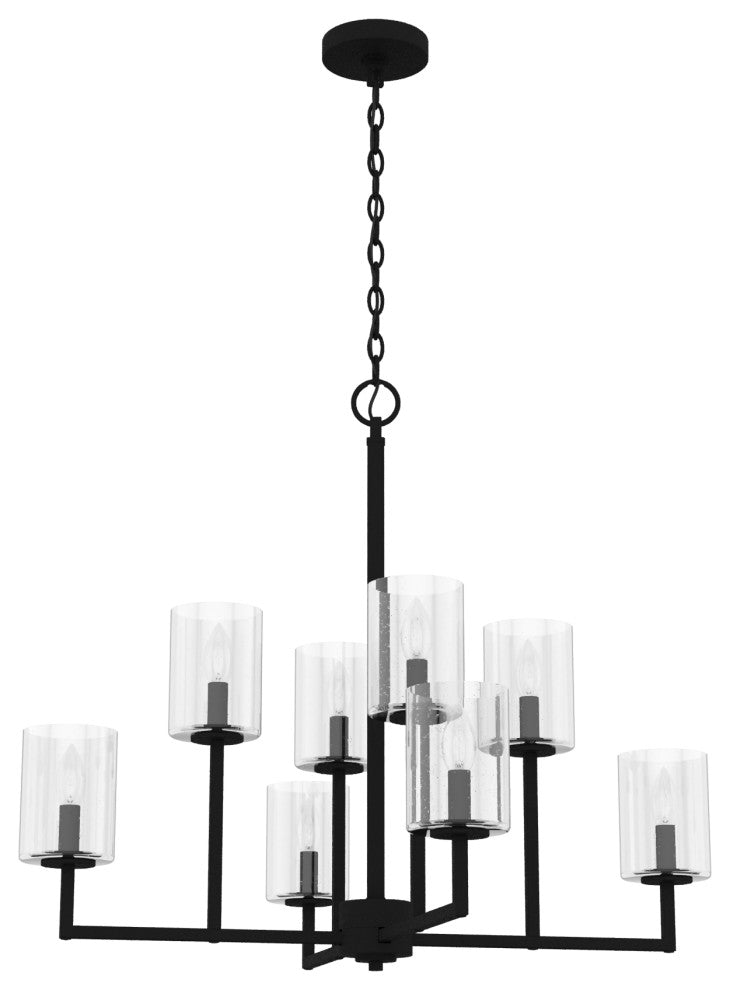 Kerrison Natural Iron With Seeded Glass 8 Light Chandelier Ceiling