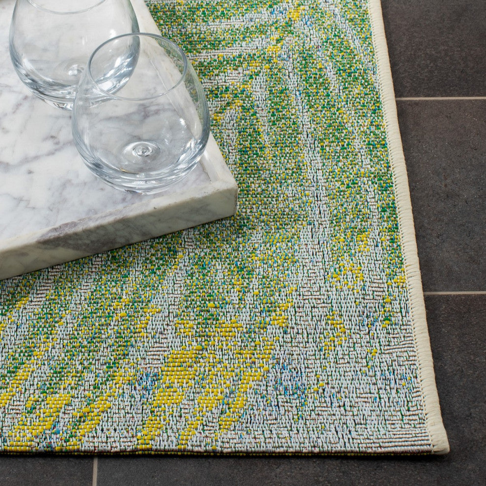 Safavieh Summer SMR485 Indoor-Outdoor Rug, Green/Grey, 9'x12'